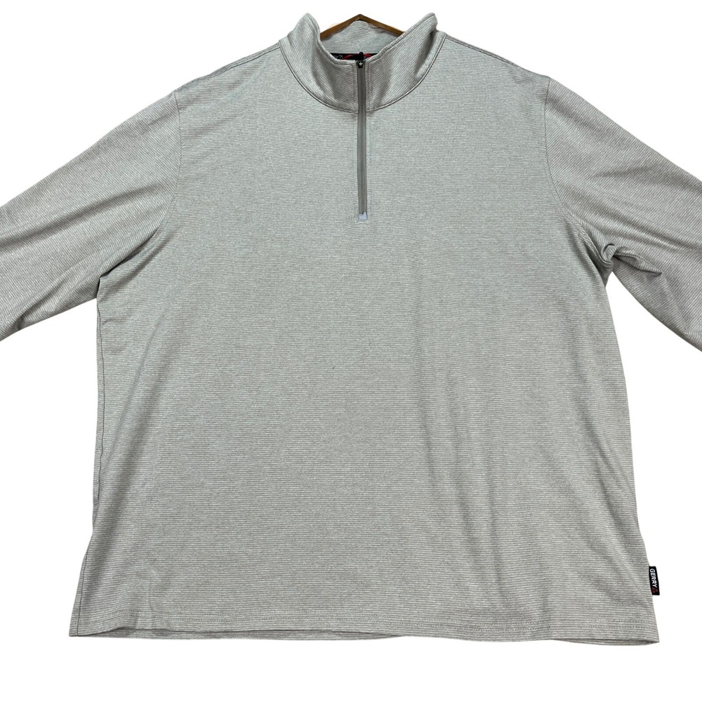 Gerry Pullover Mens XL Gray Long Sleeve Quarter Zip Stretch Performance EUC